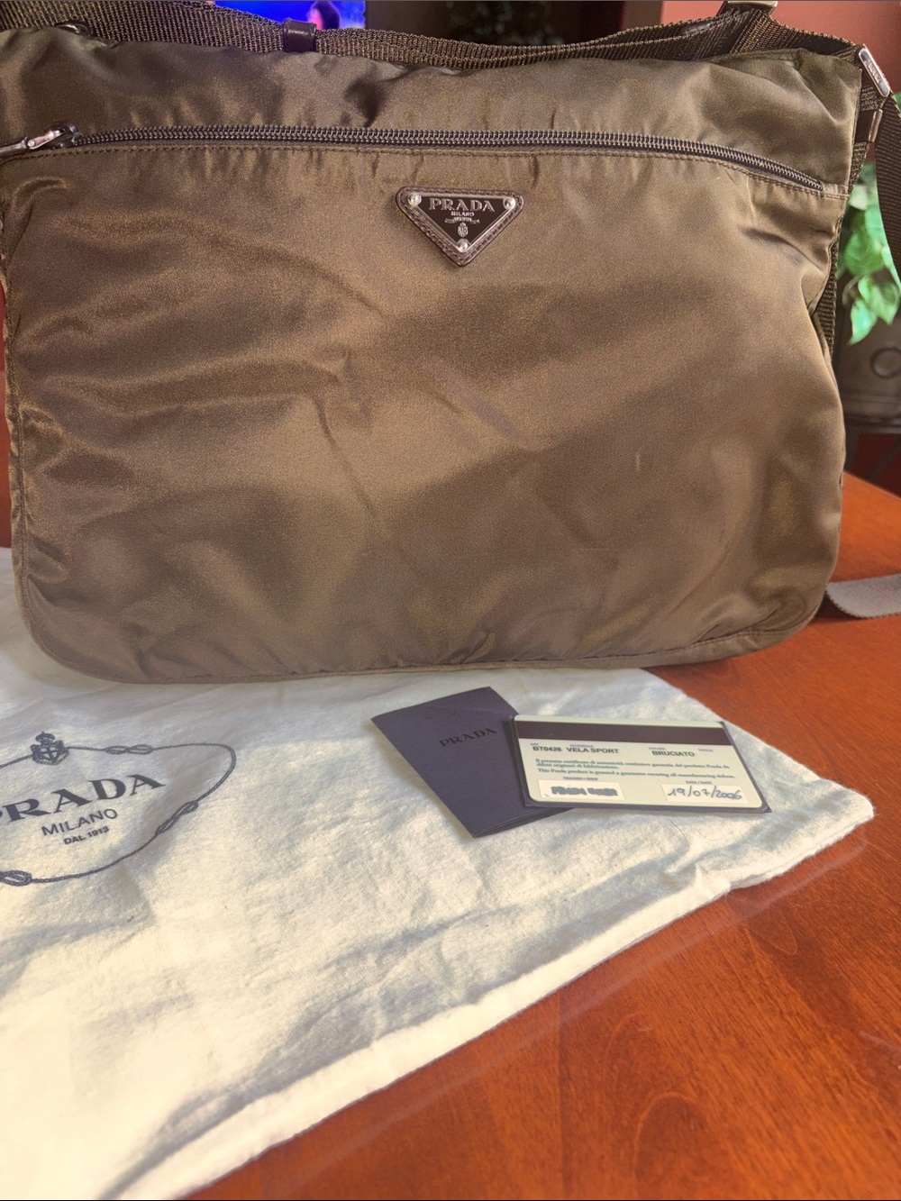 Prada Brown Vela Sport Nylon Messenger Bag